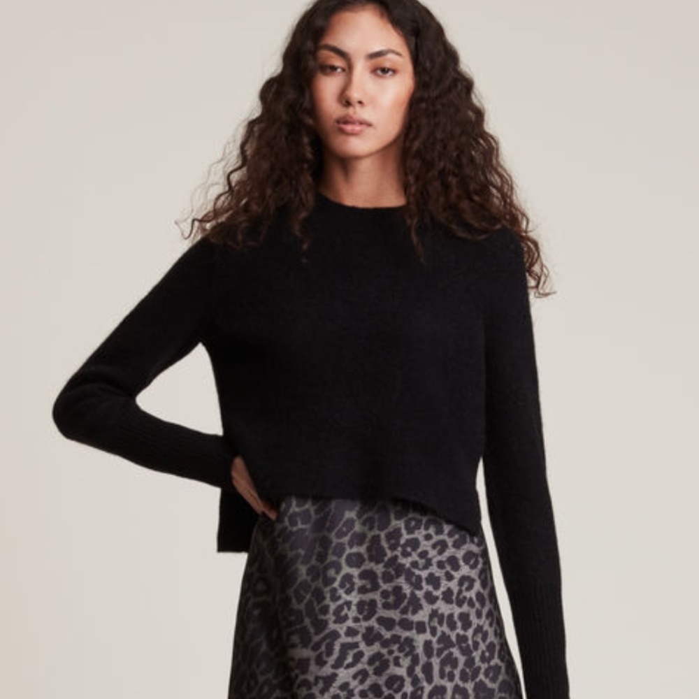 All Saints Black Crew Neck Sweater